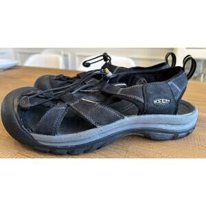 KEEN Venice H2 Mens Size 9.5 Black/Grey Sandals Waterproof Hiking Nature Outdoor